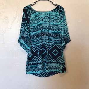 Navy blue and teal dress